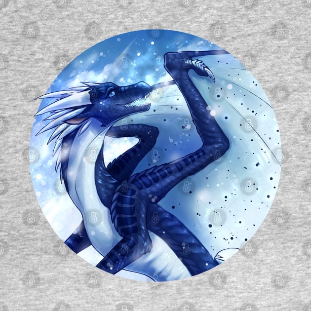 Wings of Fire - Whiteout the IceWing/NightWing Hybrid by Biohazardia